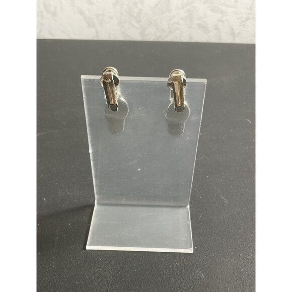 Silver & Blue Flip Flop Clip-On Earrings - Picture 3 of 4